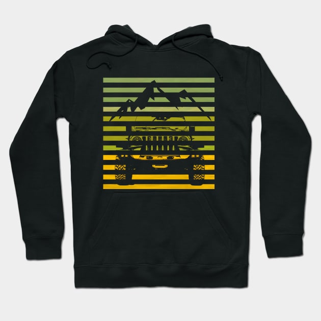 4x4 car retro shirt Hoodie by WOS